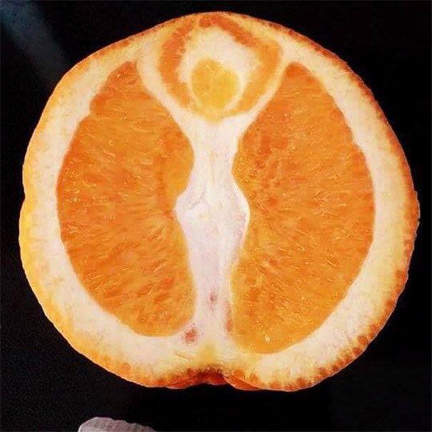 Апельсиновая богиня парейдолия, похоже да не то же, похоже на лицо